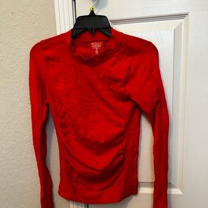 22.Athleta Orange red compression long sleeve
